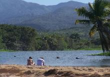 View of El Yunque from Luquillo beach, photo by Hilda Morales.